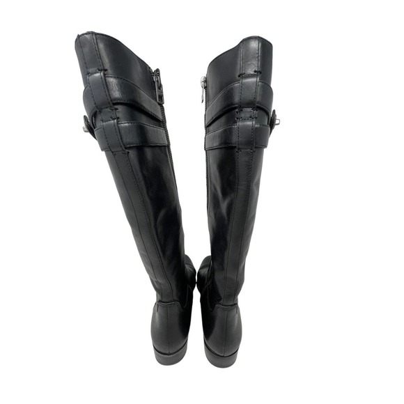 Coach Linette Tall Leather Riding Boots~Black~Size 8B~Straps~GORGEOUS - Picture 4 of 11